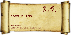 Kocsis Ida névjegykártya