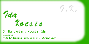 ida kocsis business card